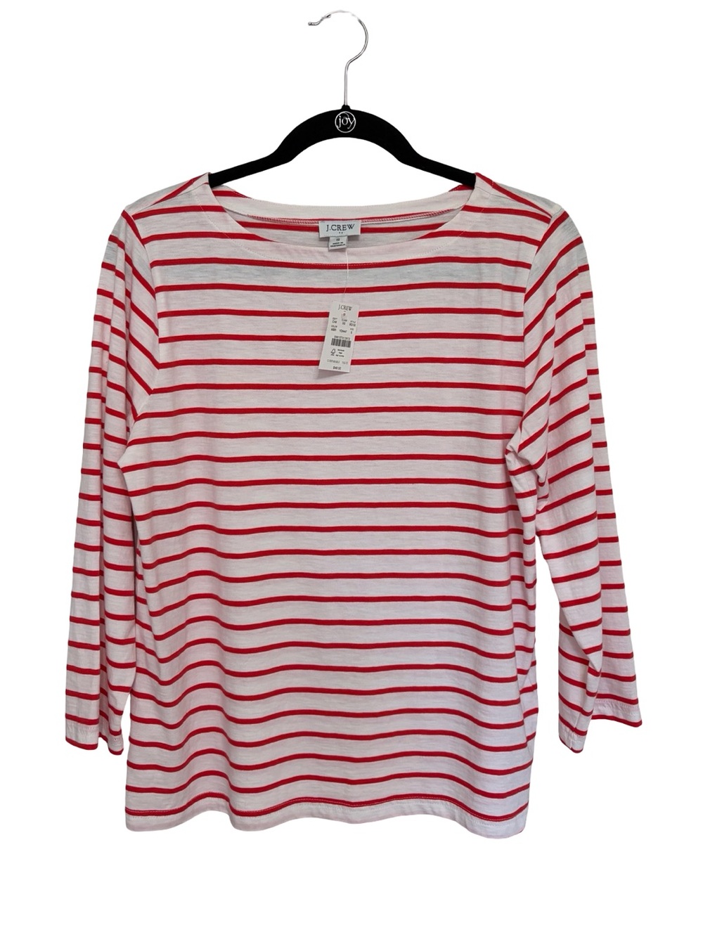 NEW J. Crew Factory Striped Boatneck Tee in Red and White - Size S